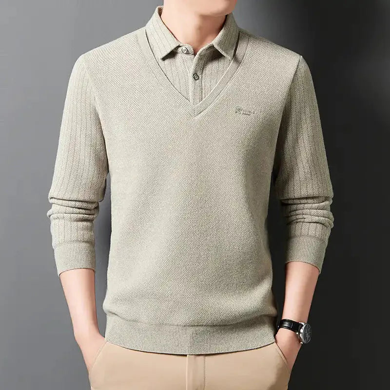 Men's Fake Two pieces Polo Shirt Italian 2026✨