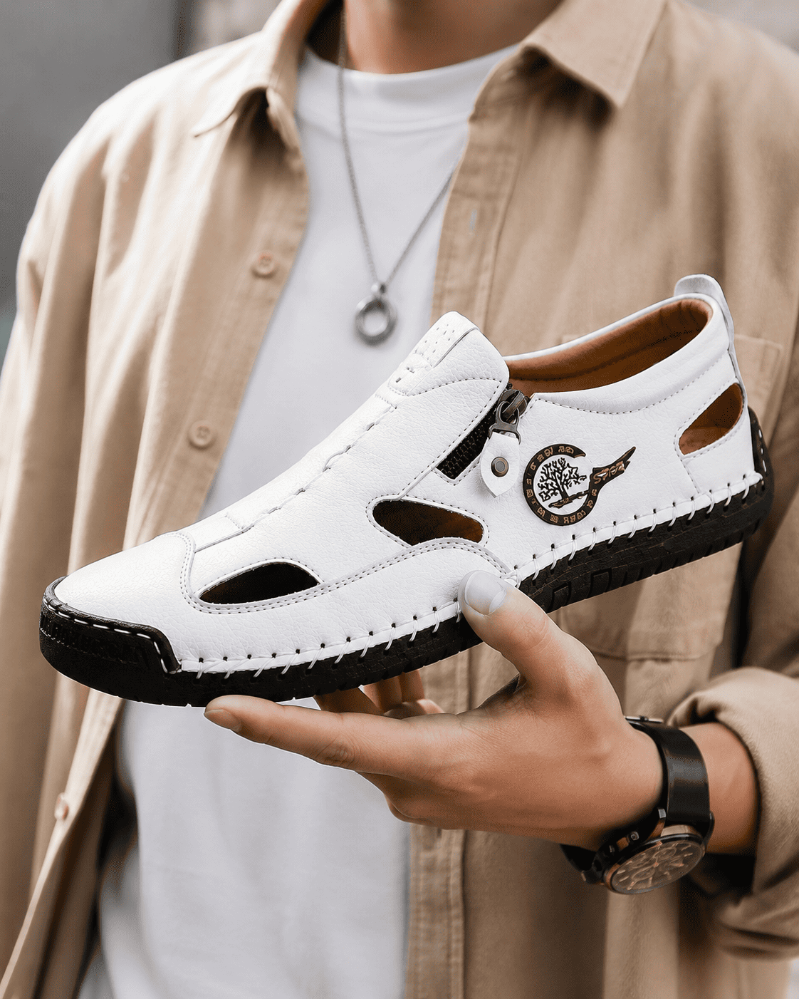 Cross-Border Men’s Premium Stitched Sandals – Comfort Meets Style ✨