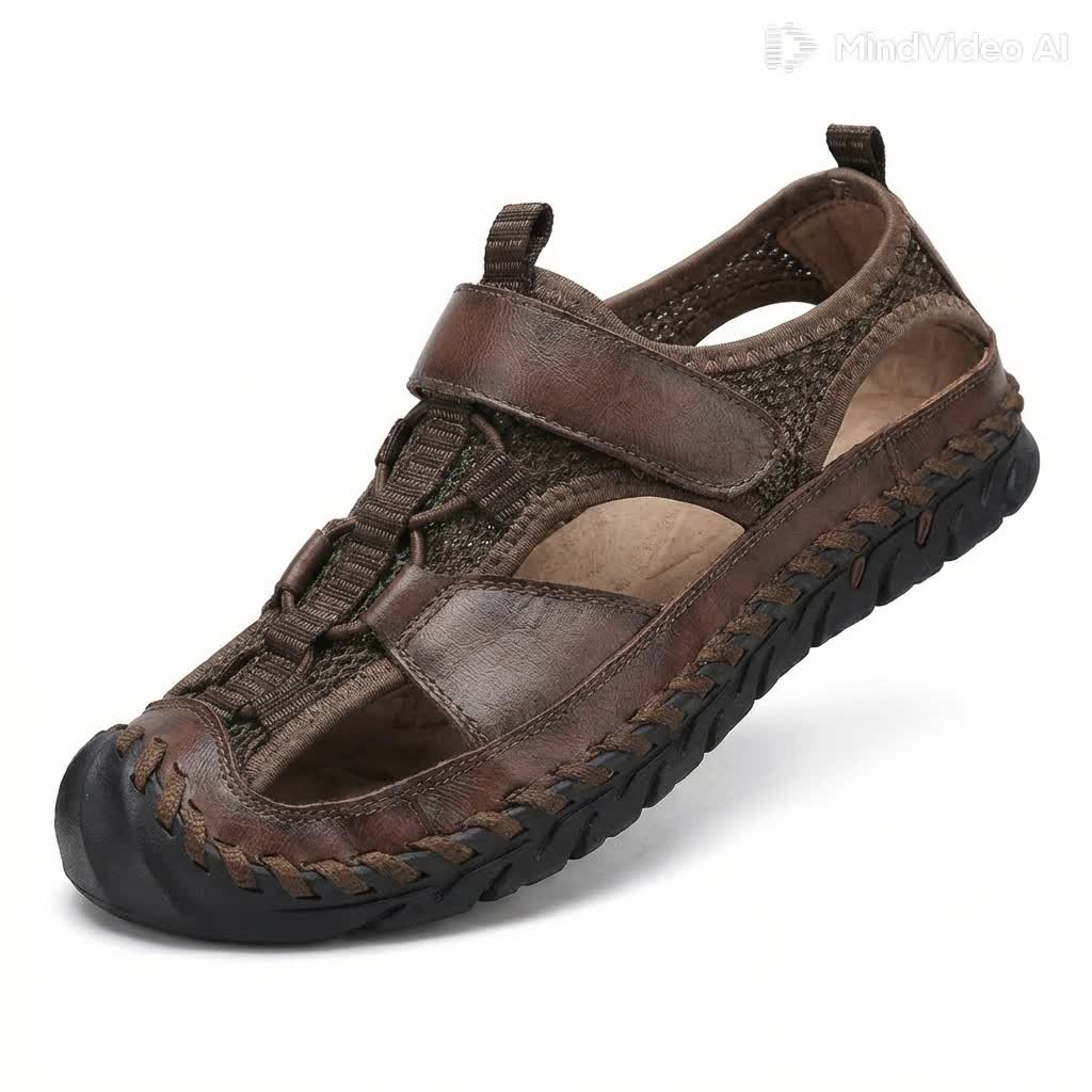 👞 Men’s Semi-Closed Fisherman Leather Sandals✨