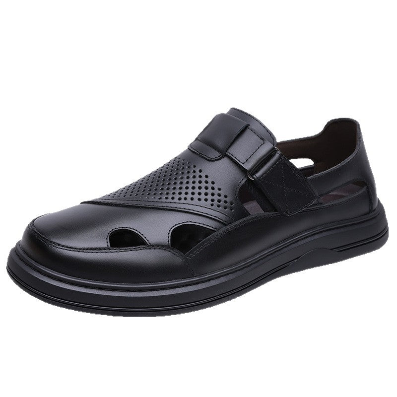 👞 Men's Genuine Leather Openwork Casual Shoes
