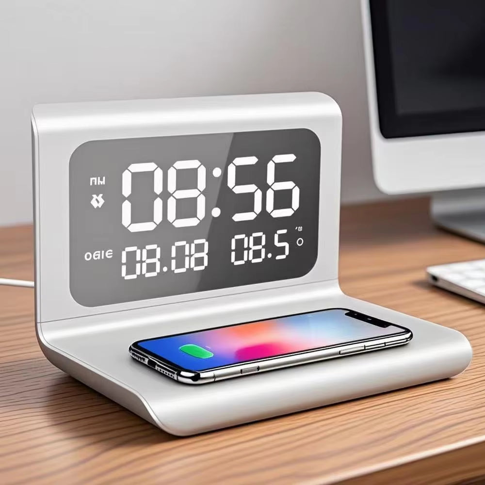 ⚡3-in-1 Wireless Charger with LED Time & Temperature Display | Fast Charging Station 2026