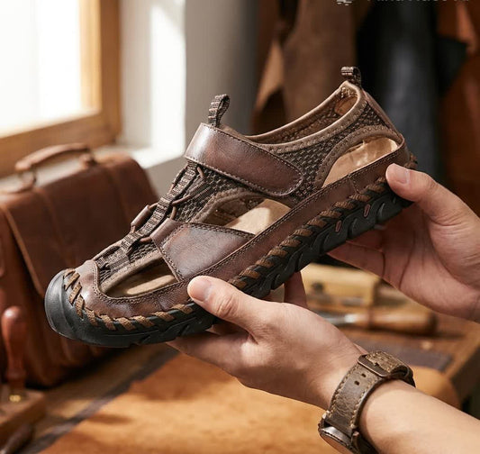 👞 Men’s Semi-Closed Fisherman Leather Sandals✨