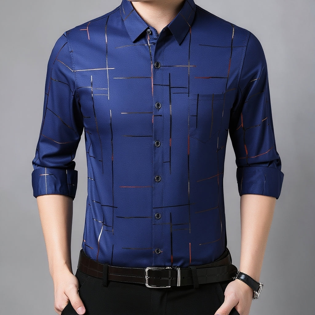 Men’s Classic Blue & Plaid Cotton Shirt 2026🔥UP TO 50% OFF 🔥
