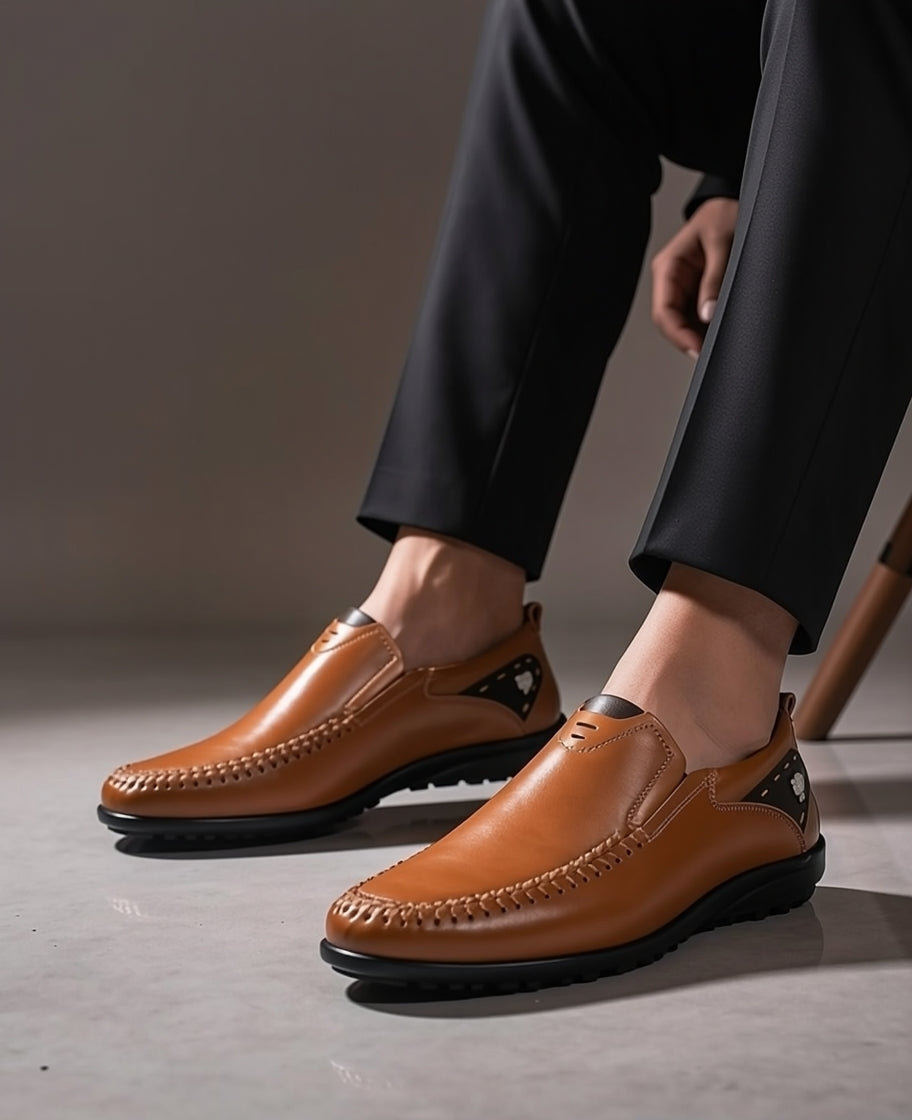 👞 Men's Casual Leather Brown Shoes – Premium Comfort Meets Timeless Style2026 ✨