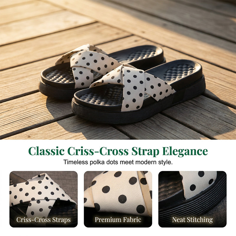 Sandales pour femme à lanières croisées et motif à pois-2026