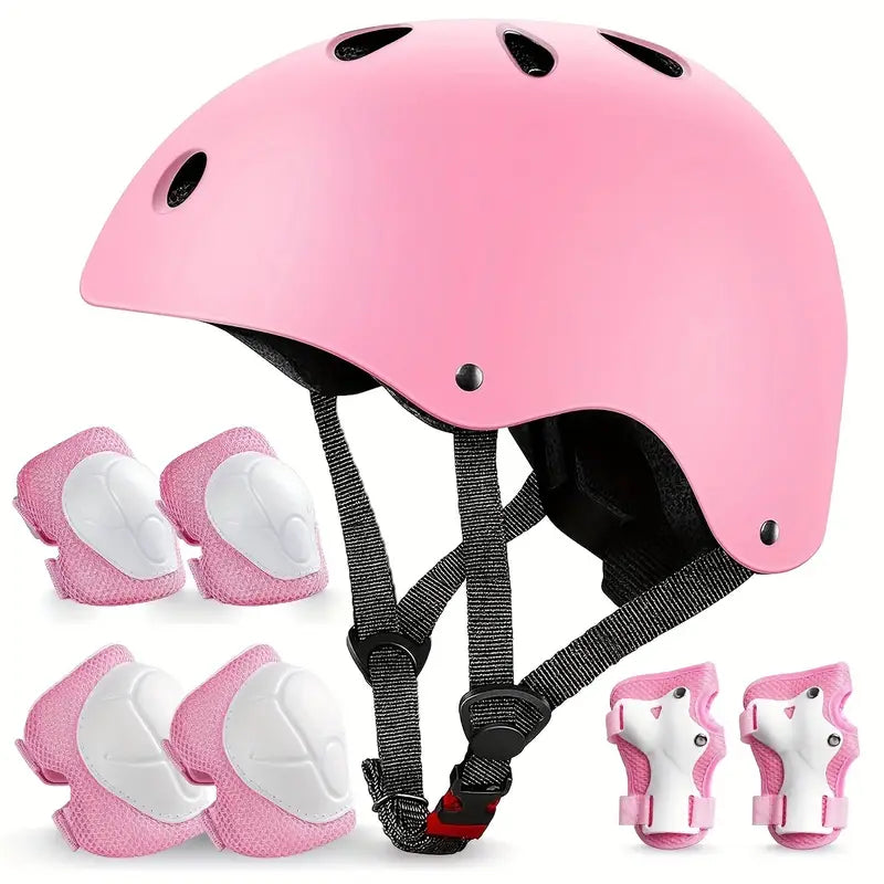 BLLRC Ensemble de casque et d’équipement de protection pour skateboard 7 pièces pour enfants