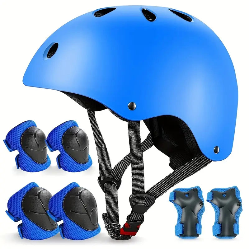 BLLRC Ensemble de casque et d’équipement de protection pour skateboard 7 pièces pour enfants