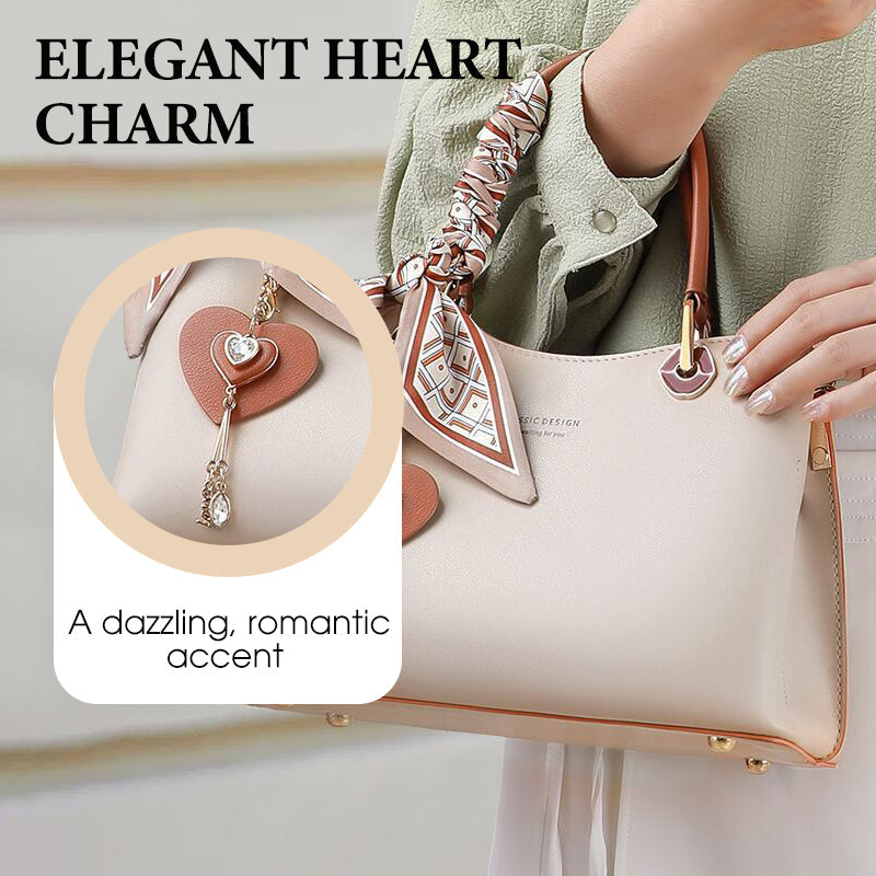 Élégant sac fourre-tout pour femme avec breloque en forme de cœur brillant-2026