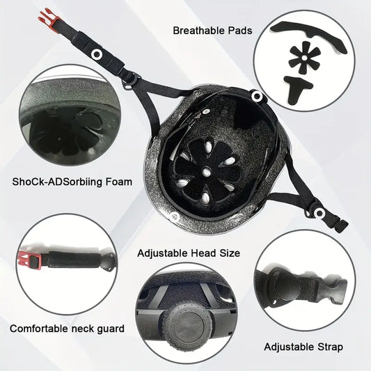BLLRC Ensemble de casque et d’équipement de protection pour skateboard 7 pièces pour enfants