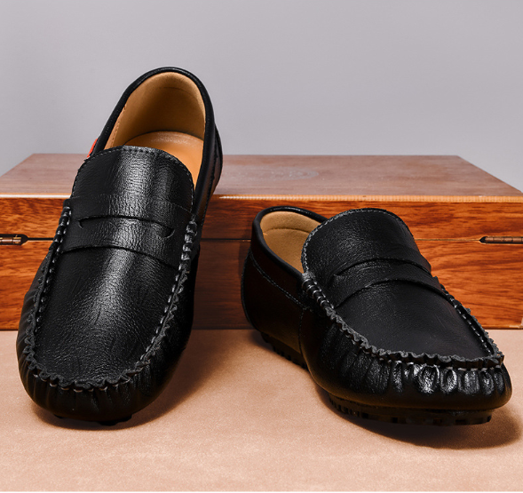 👞 Men’s Hand-Stitched Leather Casual Driving Loafers