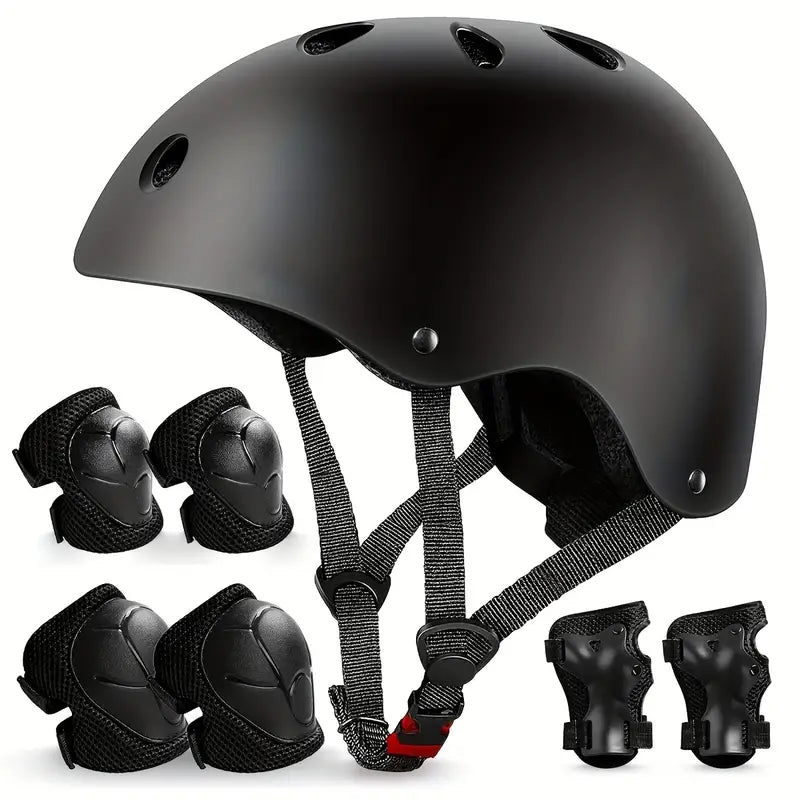 BLLRC Ensemble de casque et d’équipement de protection pour skateboard 7 pièces pour enfants