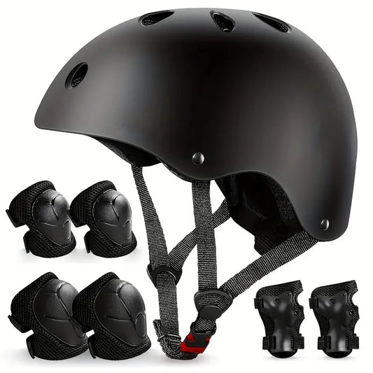 BLLRC Ensemble de casque et d’équipement de protection pour skateboard 7 pièces pour enfants