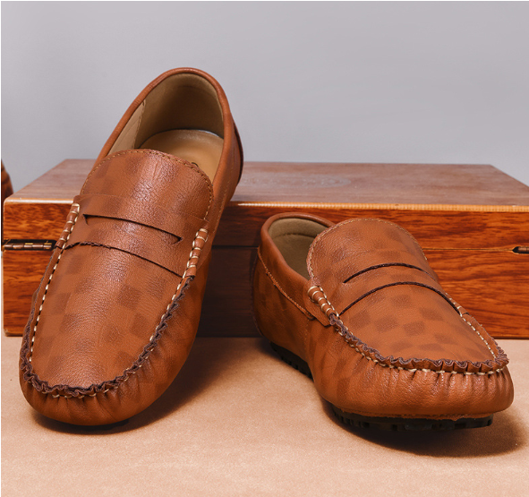 👞 Men’s Hand-Stitched Leather Casual Driving Loafers