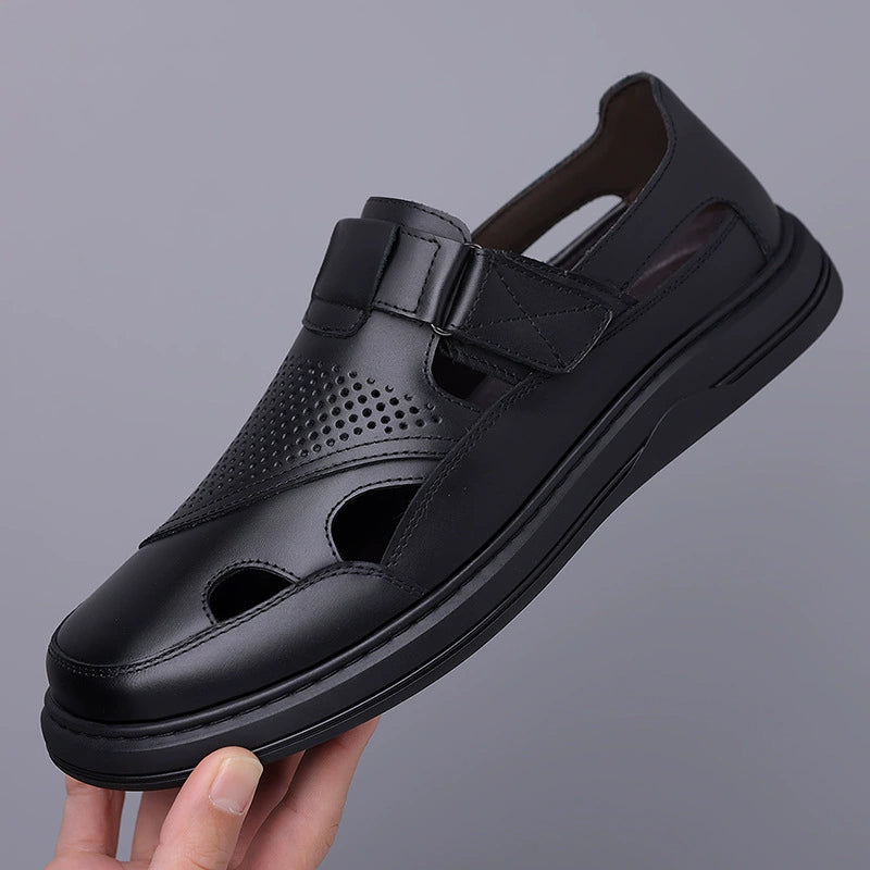 👞 Men's Genuine Leather Openwork Casual Shoes