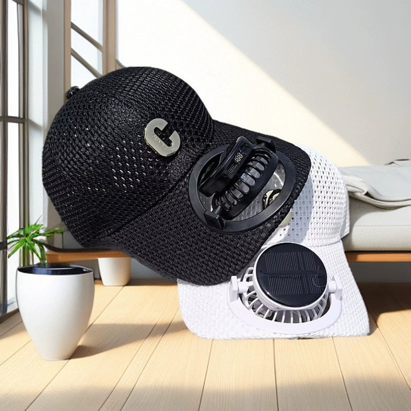 🧢☀️ Solar Cooling Fan Cap – Stay Cool Anywhere This Summer! 🌬️🔋