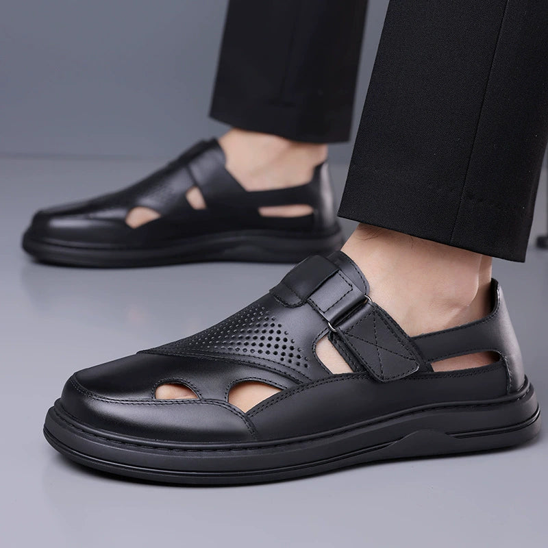 👞 Men's Genuine Leather Openwork Casual Shoes