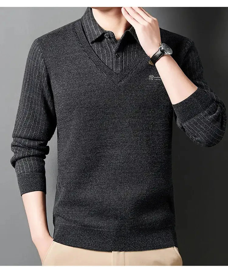 Men's Fake Two pieces Polo Shirt Italian 2026✨