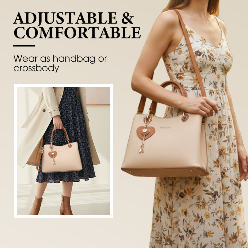 Élégant sac fourre-tout pour femme avec breloque en forme de cœur brillant-2026
