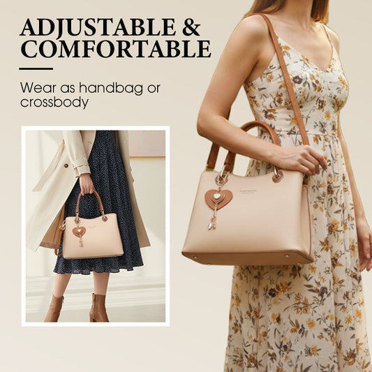 Élégant sac fourre-tout pour femme avec breloque en forme de cœur brillant-2026