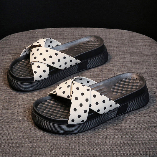 Sandales pour femme à lanières croisées et motif à pois-2026