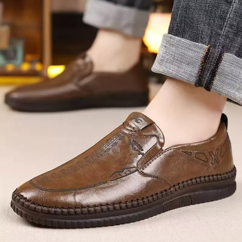 👞 Men's Genuine Leather Slip-On Shoes
