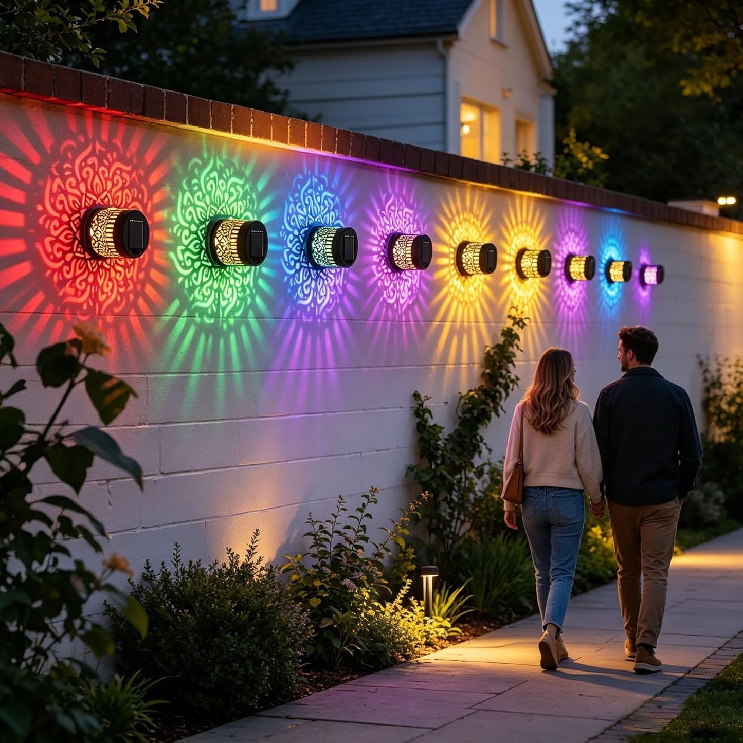 ✨ Lumara™ 2026 Solar Mandala Wall Lights – 4-Pack Outdoor Garden Fence Projectors