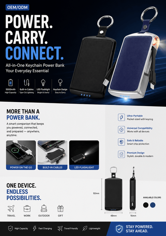 2026 Super-Fast Compact Portable Charger with Built-in Fire Starter